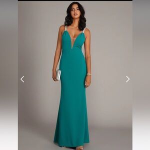 Elegant Teal Evening Gown